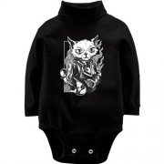 Дитяче боді LSL Cat with skate black and white