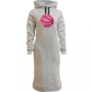 Женская толстовка-платье с розовым баскетбольным мячом