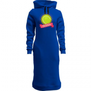 Женская толстовка-платье с теннисным мячом и звездами