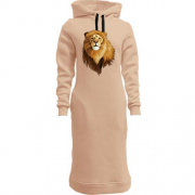 Женская толстовка-платье с рисованным львом