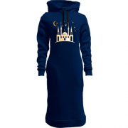 Женская толстовка-платье с мечетью и звёздами