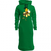 Женская толстовка-платье с пчелой на цветке