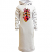 Женская толстовка-платье с гитарой и пистолетами "guns & roses"