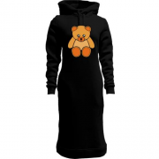 Женская толстовка-платье с плюшевым медведем