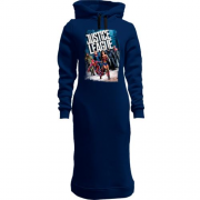 Женская толстовка-платье с героями Лиги Справедливости