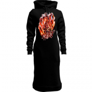 Женская толстовка-платье с огненным артом Mad Max - Fury Road