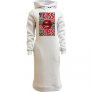 Женская толстовка-платье Kiss red lips