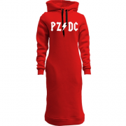 Жіночі толстовки-плаття з надписом "PZ DC" (AC DC)