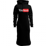 Женская толстовка-платье с надписью "You Noob"