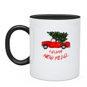 Чашка Happy Ney Year red car
