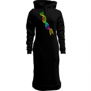 Женская толстовка-платье с радужной цепочкой ДНК