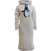 Женская толстовка-платье с пингвином в шарфике