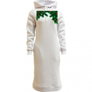 Женская толстовка-платье с ветками ёлки