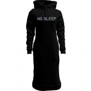 Женская толстовка-платье с надписью "No sleep"