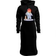 Женская толстовка-платье Мальчик Космонавт