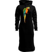 Женская толстовка-платье с попугаем Ара