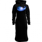 Женская толстовка-платье Кит-космос