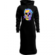 Женская толстовка-платье Skull pop art