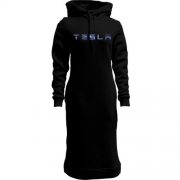 Женская толстовка-платье с лого Tesla (молнии)