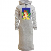 Женская толстовка-платье Redhead girl with leaves