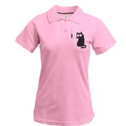 Жіноча футболка-поло Кішка з рибкою