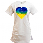 Подовжена футболка "I love Ukraine" на серці
