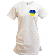 Подовжена футболка "I love Ukraine" на серці (міні)