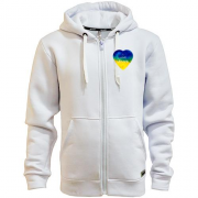 Чоловіча толстовка на блискавці "I love Ukraine" на серці (міні)