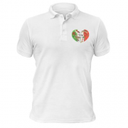 Футболка поло с флагом Италии в форме сердца
