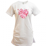 Подовжена футболка з серцем з квітів (3)
