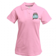 Жіноча футболка-поло з Пушин котом в светрі