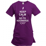 Подовжена футболка Keep calm and go Hogwards
