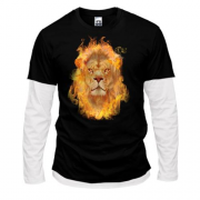 Комбинированный лонгслив Огненный лев