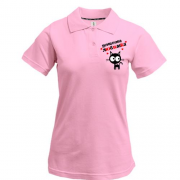 Жіноча футболка-поло з написом "Денисова любимка"