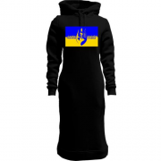 Женская толстовка-платье Слава Украине (с силуэтом казака)