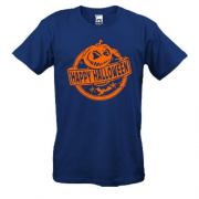 Футболка "Happy Halloween" з гарбузом в колі