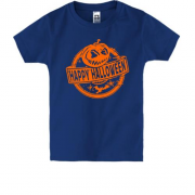 Детская футболка "Happy Halloween" с тыквой в круге