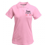 Жіноча футболка-поло з написом "Олена все вирішує сама"