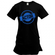 Подовжена футболка для актора з печаткою "ACTOR"