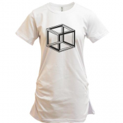 Подовжена футболка з кубом (обман зору)