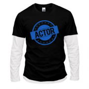 Комбинированный лонгслив для актёра с печатью "ACTOR"