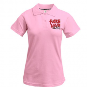 Жіноча футболка-поло з написом "Fake love"