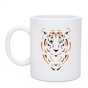 Чашка з арт силуетом тигра