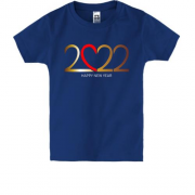 Дитяча футболка Happy New Year 2022 (у вигляді серця)