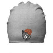 Бавовняна шапка з ведмедем в шапці