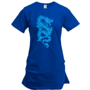 Подовжена футболка блакитний дракон