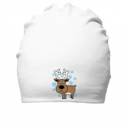 Хлопковая шапка Олень со снежинками