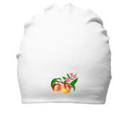Бавовняна шапка з квітучою гілкою персика