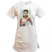 Подовжена футболка Анджеліна Джолі з яблуком