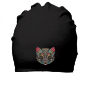 Хлопковая шапка с узорчатым котом